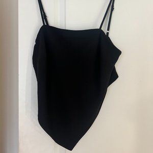 black knotted backless tank size small